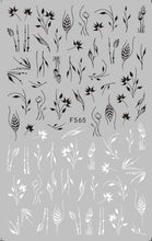 Load image into Gallery viewer, Black White 3D Nail Sticker Decals Cool English Letter Nail Art Decoration Manicure Design Christmas New Year Gift French Nail Art Stickers Decals 8Sheets Nail Art Supplies 3D Self-Adhesive Nail Art Decoration Pattern Nail Accessories Classic Simple