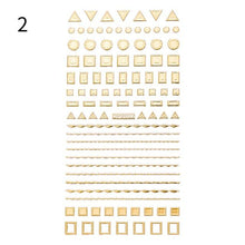 Load image into Gallery viewer, Black White 3D Nail Stickers Metal Gold Silver Geometric Tassel Strip Line Adhesive Transfer Decals Nail Art Design Gold Silver Metal Nail Sticker Metallic Curve Strip Line Nail Decal Self-Adhesive 3D Wave Design Nail Tips Decorations Manicure for Women