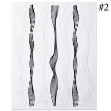 Load image into Gallery viewer, Black White 3D Nail Stickers Metal Gold Silver Geometric Tassel Strip Line Adhesive Transfer Decals Nail Art Design Gold Silver Metal Nail Sticker Metallic Curve Strip Line Nail Decal Self-Adhesive 3D Wave Design Nail Tips Decorations Manicure for Women