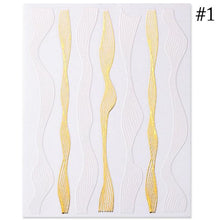 Load image into Gallery viewer, Black White 3D Nail Stickers Metal Gold Silver Geometric Tassel Strip Line Adhesive Transfer Decals Nail Art Design Gold Silver Metal Nail Sticker Metallic Curve Strip Line Nail Decal Self-Adhesive 3D Wave Design Nail Tips Decorations Manicure for Women