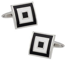 Load image into Gallery viewer, Black White Bullseye Cufflinks