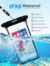 Load image into Gallery viewer, Black White Full View Waterproof Case for Phone Underwater Snow Transparent Swimming Pouch Big Mobile Phone Covers Waterproof Mobile Phone Case Underwater Waterproof Iphone Case