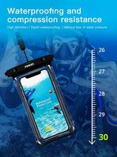 Load image into Gallery viewer, Black White Full View Waterproof Case for Phone Underwater Snow Transparent Swimming Pouch Big Mobile Phone Covers Waterproof Mobile Phone Case Underwater Waterproof Iphone Case