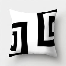 Load image into Gallery viewer, Black White Geometric Cushion Cover Pillowcase Sofa Cushions Decorative Pillow Covers Stripe Pattern Throw Pillow Case Daily Decorations Sofa Throw Pillow Case Cushion Covers Pillowcase Polyester Home Decor Pillow Cases 45x45CM