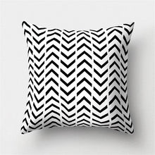 Load image into Gallery viewer, Black White Geometric Cushion Cover Pillowcase Sofa Cushions Decorative Pillow Covers Stripe Pattern Throw Pillow Case Daily Decorations Sofa Throw Pillow Case Cushion Covers Pillowcase Polyester Home Decor Pillow Cases 45x45CM