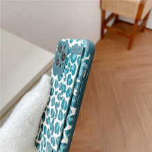Load image into Gallery viewer, Black White Leopard Milk Pattern PU Leather Phone Case For iPhone 14 13 12 11 Pro XS MAX X XR 8 Plus Cover Hand Band Wrist Strap Women Leopard Pattern Clear Phone Case with Camera Protection Phone Protective Cover Modern Design Phone Cases