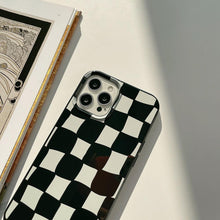 Load image into Gallery viewer, Black White Luxury Checkerboard Soft Phone Case For iPhone 14 13 12 11 Pro Max Mini X XR 7 8 Plus XS Shockproof Protective Cover Unisex Modern Phone Case Elegant Design