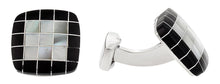 Load image into Gallery viewer, Black White Precious Grid Cufflinks