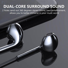 Load image into Gallery viewer, Black White Sport Earbuds Wired Headphones With Bass Mobile Phone Earphone Wire Stereo Headset Mic Music Earphones Wired Earbuds Noise Isolating in-Ear Headphones Earphones with Mic Volume Control 3.5mm Plug for Sports Workout Compatible