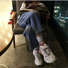 Load image into Gallery viewer, Black Womens Breathable Sneakers Spring Mesh Sneakers Woman Elegant Casual Sneakers Outdoor Sport Summer Couple Cushion Flats Running Womens Sneakers