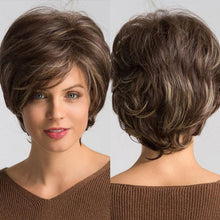 Load image into Gallery viewer, Blonde White Black Ombre Bob Synthetic Wigs for Women Straight Hair Wigs Cosplay Party Wig with bangs Heat Resistant Wigs For Black Women Cosplay Wigs For Women