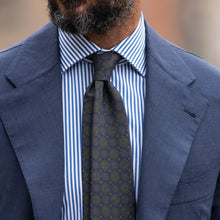 Load image into Gallery viewer, Moretti - Printed Madder Silk Tie - Navy & Green
