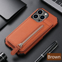 Load image into Gallery viewer, Blue Cards Wallet Leather Phone Case For Iphone 14 Plus 13 12 Mini 11 Pro Max X Xs Xr Men Luxury Business Purse Card Holder Cover Phone Case With Card Sleeve Men Phone Case