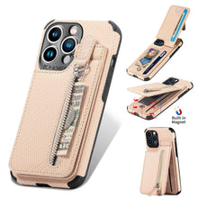 Load image into Gallery viewer, Blue Cards Wallet Leather Phone Case For Iphone 14 Plus 13 12 Mini 11 Pro Max X Xs Xr Men Luxury Business Purse Card Holder Cover Phone Case With Card Sleeve Men Phone Case