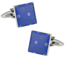 Load image into Gallery viewer, Blue Flowers Cufflinks