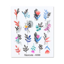 Load image into Gallery viewer, Blue Marble Water Decal Sticker Wave Line Flower Leaf Tree Summer Slider Decor For Manicuring Nail Art Watermarks Curve Graffiti Nail Design for Acrylic Nail Supplies Designer Nail Decorations for Women Girls Kids
