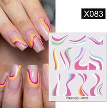 Load image into Gallery viewer, Blue Marble Water Decal Sticker Wave Line Flower Leaf Tree Summer Slider Decor For Manicuring Nail Art Watermarks Curve Graffiti Nail Design for Acrylic Nail Supplies Designer Nail Decorations for Women Girls Kids