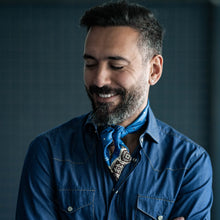Load image into Gallery viewer, Bergamo - Silk Neckerchief - Blue
