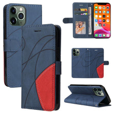 Load image into Gallery viewer, Blue PU Leather Wallet Flip Phone Case Cover For iPhone 13 Pro Max Case Leather Flip Cover iPhone 13 Pro Phone Case For iPhone 12 Mini 14 11 8 7 6 6s Plus 5 5s Case