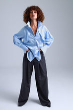 Load image into Gallery viewer, Diva Business Style Blue Organic Cotton Shirt