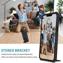 Load image into Gallery viewer, Blue Shockproof Adjustable Stand Case For iPhone 14 13 12 11 Pro Max Built Slide Camera Protection Case With Kickstand Shockproof Protection Modern Design for iPhone