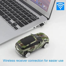 Load image into Gallery viewer, Blue Wireless Optical Mouse Sports Car Shaped Mouse 1600 DPI Office School Mice For Computer And Laptop Comfortable For Every Use