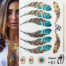 Load image into Gallery viewer, Body Tattoo Art Painting Stickers Glitter Gold Silver Temporary Waterproof Nontoxic Long Lasting Tattoos
