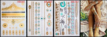 Load image into Gallery viewer, Body Tattoo Art Painting Stickers Glitter Gold Silver Temporary Waterproof Nontoxic Long Lasting Tattoos