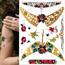 Load image into Gallery viewer, Body Tattoo Art Painting Stickers Glitter Gold Silver Temporary Waterproof Nontoxic Long Lasting Tattoos