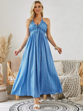 Load image into Gallery viewer, Bohemian Halter Maxi Dress - Women's Summer Sleeveless Flowy Beach Dress