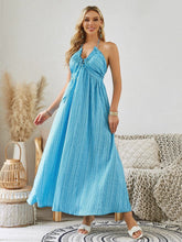 Load image into Gallery viewer, Bohemian Halter Maxi Dress - Women's Summer Sleeveless Flowy Beach Dress