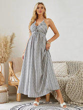Load image into Gallery viewer, Bohemian Halter Maxi Dress - Women's Summer Striped Sleeveless Flowy Beach Dress