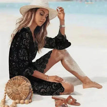 Load image into Gallery viewer, Boho Lace Maxi Beach Cover-Up Dress