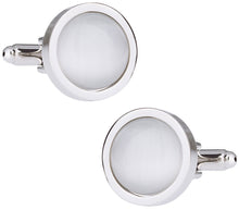 Load image into Gallery viewer, Bold White Cufflinks