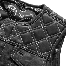 Load image into Gallery viewer, Bonnie - Women's Motorcycle Leather Vest - Diamond Quilt