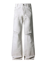 Load image into Gallery viewer, IVORY DISTRESSED BOOTCUT DENIM