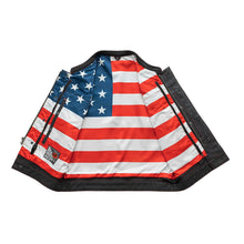Load image into Gallery viewer, Born Free Men's Leather Motorcycle Leather Vest - Red Stitch