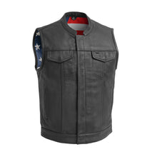 Load image into Gallery viewer, Born Free Men's Motorcycle Leather Vest - Black Stitch