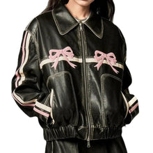 Load image into Gallery viewer, Bow Biker's Leather Jacket