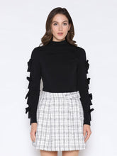 Load image into Gallery viewer, Bow Tie Sleeve Detailed Mock Neck Top