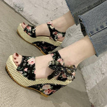 Load image into Gallery viewer, Bowknot Women High Heeled Shoes Summer Sandals Party Platform High Heels Shoes Lace Up Platform Beautiful Sandals Ankle Strap Slingback Dress Shoes