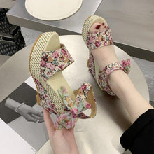 Load image into Gallery viewer, Bowknot Women High Heeled Shoes Summer Sandals Party Platform High Heels Shoes Lace Up Platform Beautiful Sandals Ankle Strap Slingback Dress Shoes