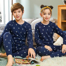 Load image into Gallery viewer, Boys Girls Sleepwear Winter Cotton Pajamas Sets Children Home Wear For Boy Pajamas Kids Nightwear Teenage Pajamas Clothes Sleepwear Suit Comfortable Thin Leisure Sleep Lounge Sleepwear for Adults Women Jogging Home wear