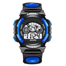 Load image into Gallery viewer, Boys Sports Military Kids Digital Watches Student Childrens Watch Fashion Luminous Led Alarm Camouflage Green Waterproof 7 Color Led Backlight Multifuction Wristwatch For Boys Girls