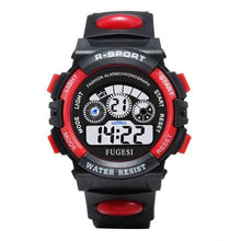 Load image into Gallery viewer, Boys Sports Military Kids Digital Watches Student Childrens Watch Fashion Luminous Led Alarm Camouflage Green Waterproof 7 Color Led Backlight Multifuction Wristwatch For Boys Girls