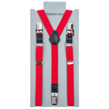 Load image into Gallery viewer, Vittorio Farina Vibrant Colorful Boy's Silver Clip End Suspender