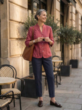 Load image into Gallery viewer, Linen Tailored Straight Cropped Pants LOGAN