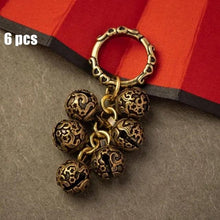 Load image into Gallery viewer, Brass Handicraft Die-Casting Wind Chimes Bell Button Wind Bell Bronze Bell Gift Home Decoration Pendant Brown Bell Metal Chandelier Wind Chime
