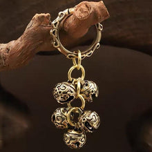 Load image into Gallery viewer, Brass Handicraft Die-Casting Wind Chimes Bell Button Wind Bell Bronze Bell Gift Home Decoration Pendant Brown Bell Metal Chandelier Wind Chime