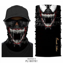 Load image into Gallery viewer, Breathable Mask Bandana Neck Gaiter Cycling Face Mask Hiking Scarves Headband Summer Balaclava Neck Gaiter Tubular Buff Bandana Scarf Headgear Bicycle Half Mask Face Cover Venom Headband Summer Men Beanie Hat Windproof Head Scarves Neck